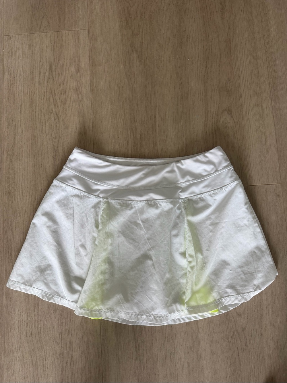White Women's Athletic Skort with Subtle Neon Accents
